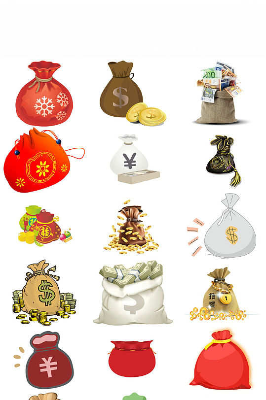 钱袋袋子金币硬币钱币金钱钱金子钱包袋