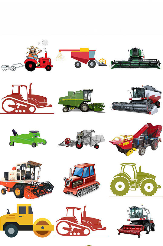 农作物收割机免抠png透明素材