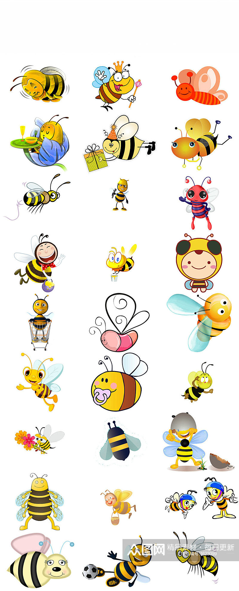 可爱小蜜蜂卡通蜜蜂贴纸小蜜蜂素材