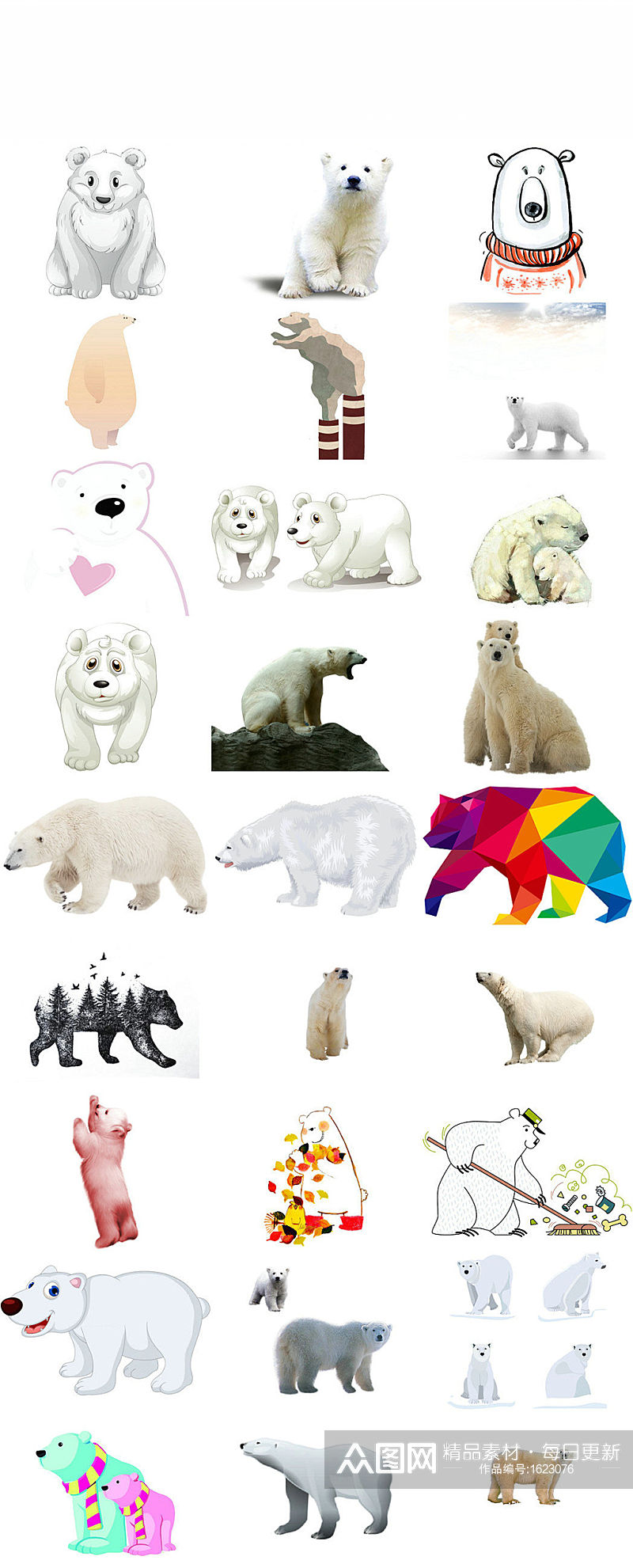 可爱北极熊图片素材素材