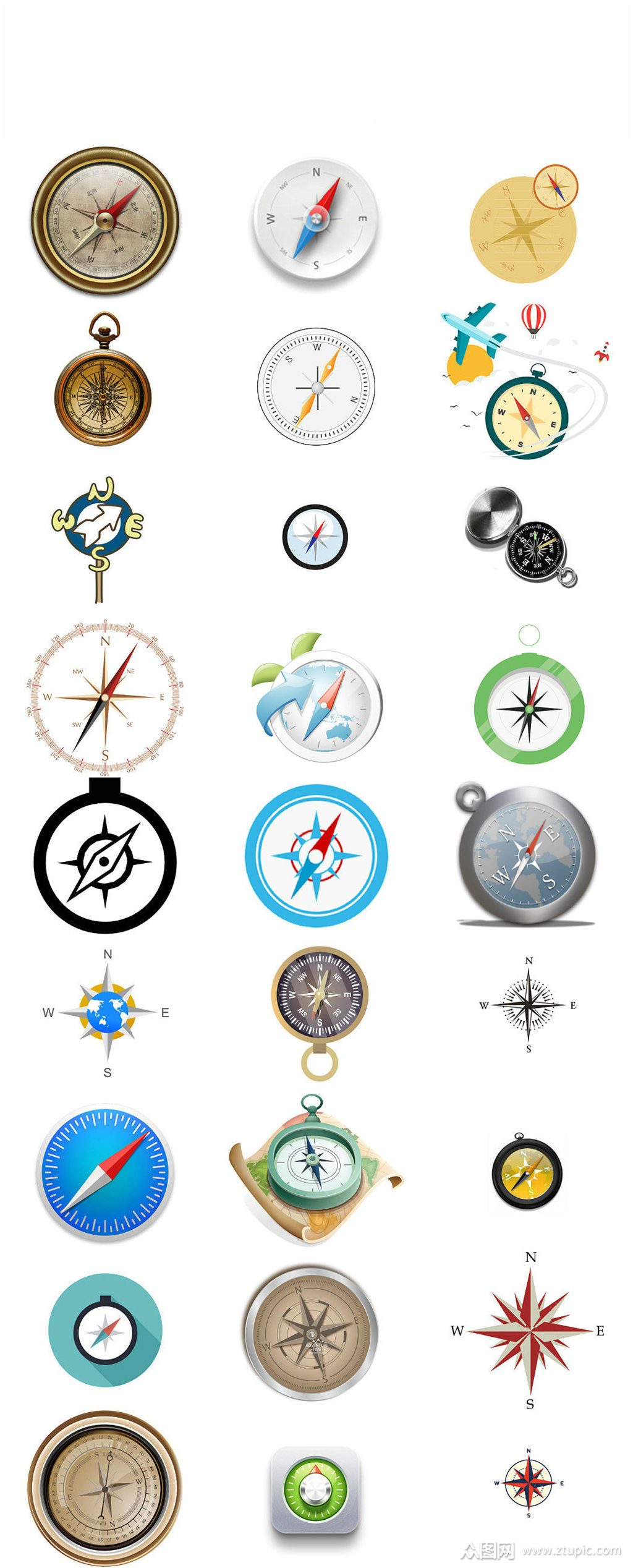 卡通指南针免抠png透明背景素材