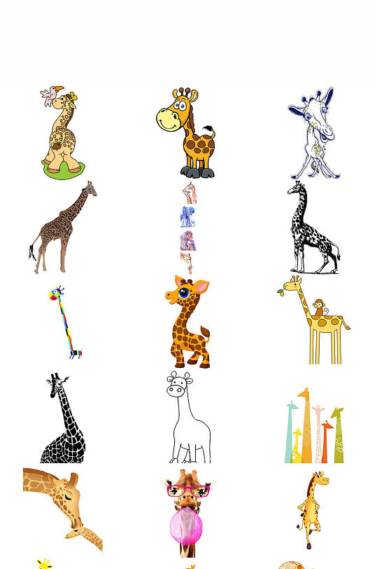 卡通长颈鹿免抠素材png汇集