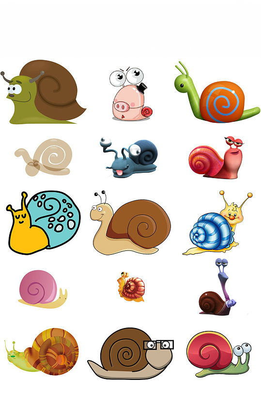 卡通蜗牛爬行中蜗牛爬行动物图片