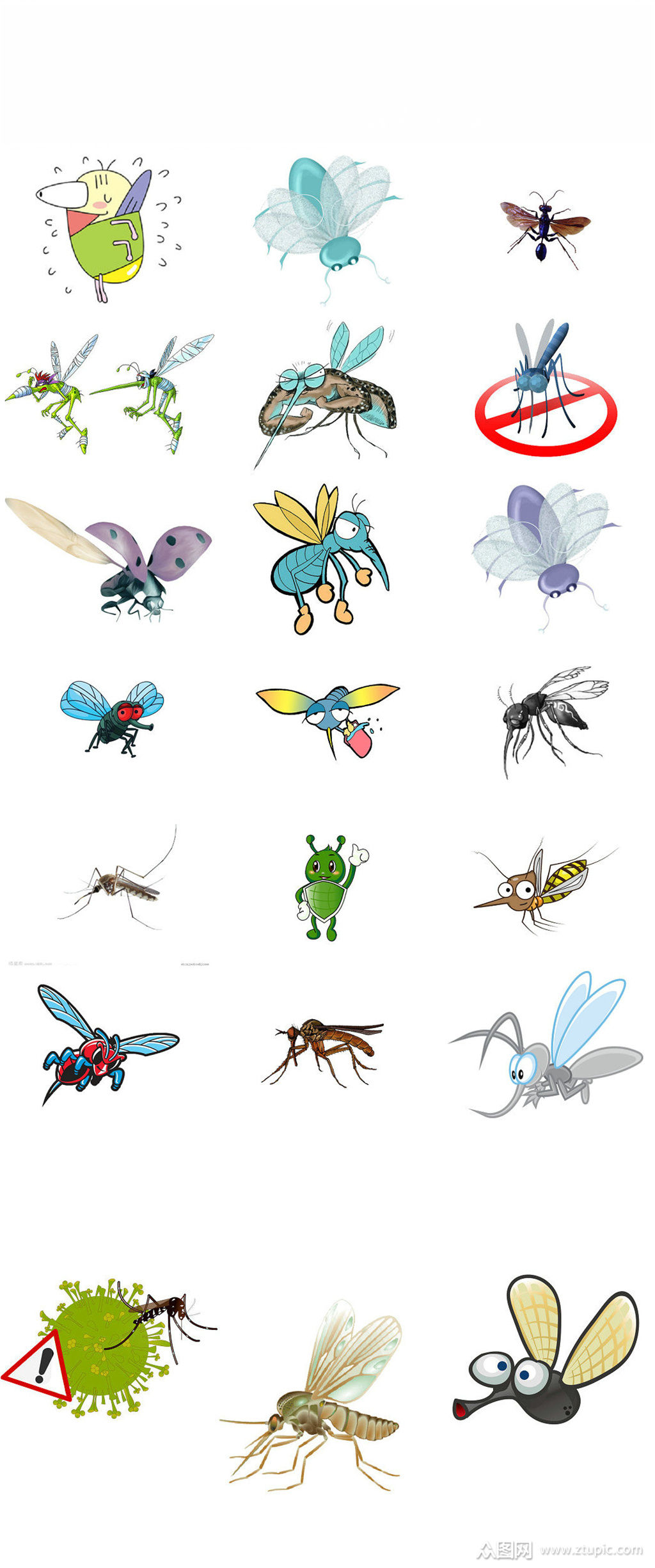 卡通蚊子免抠ps设计素材模板下载-编号1623047-众图网