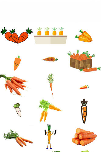 卡通蔬菜图片手绘胡萝卜