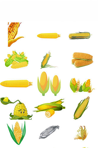 卡通清新玉米农作物海报设计素材