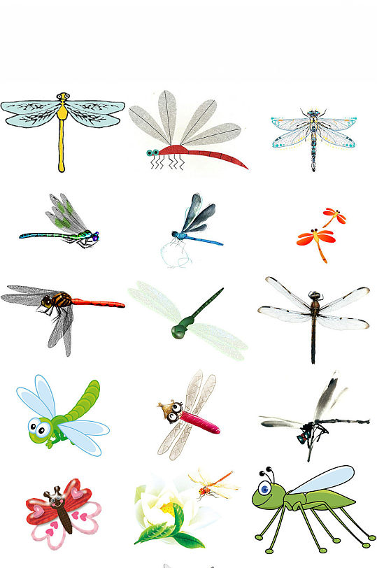 卡通蜻蜓免抠png透明背景素材