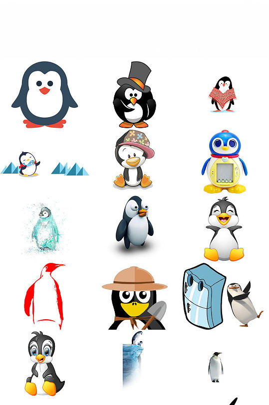 卡通企鹅北极企鹅南极企鹅图片素材