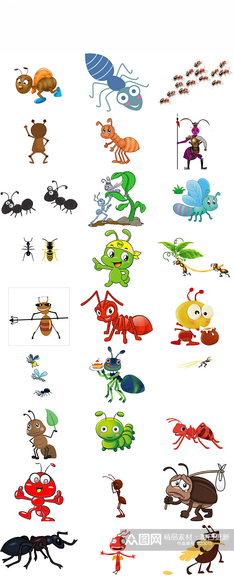 卡通爬行类动物蚂蚁免抠png透明素材素材
