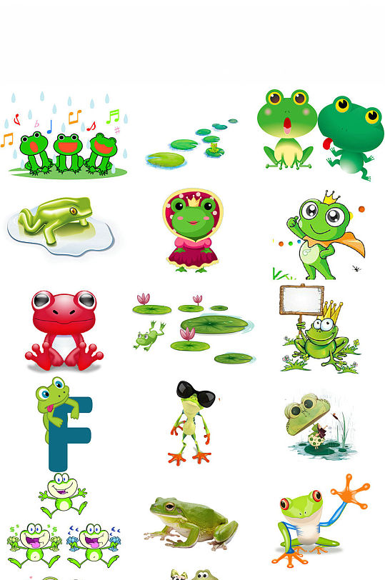 卡通绿色可爱青蛙动物素材