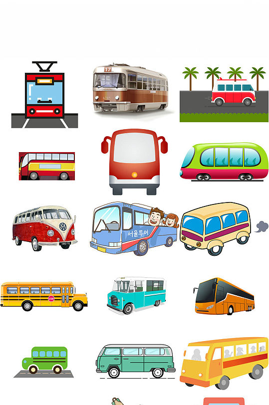 卡通客车免抠png素材图片