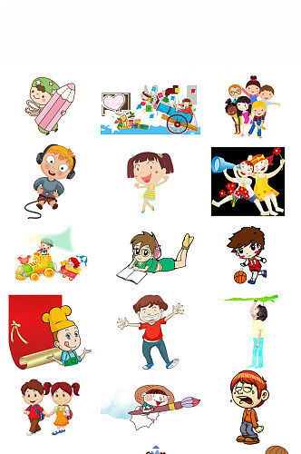 卡通可爱儿童人物插画素材图片