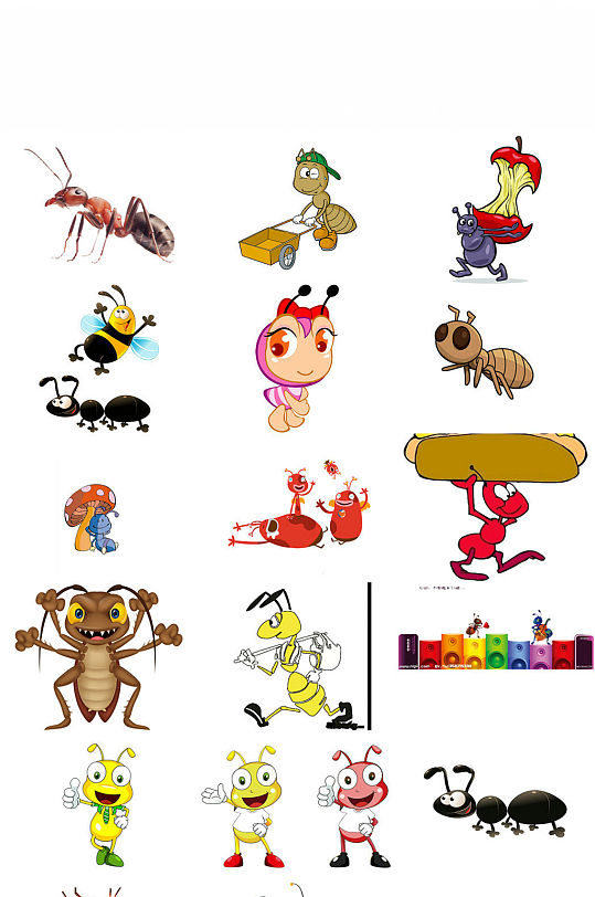 卡通精美可爱小蚂蚁免抠png素材