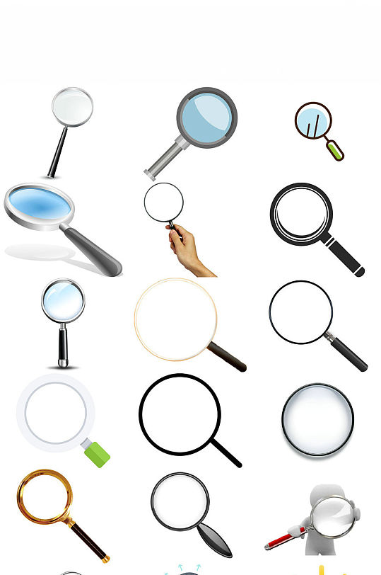 卡通放大镜设计素材模板下载