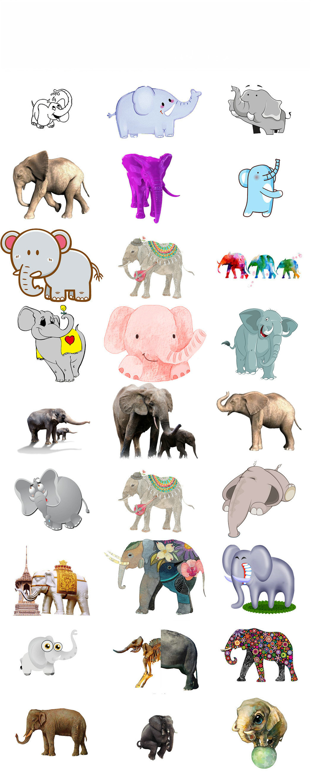 卡通动物大象海报设计免抠png图片素材