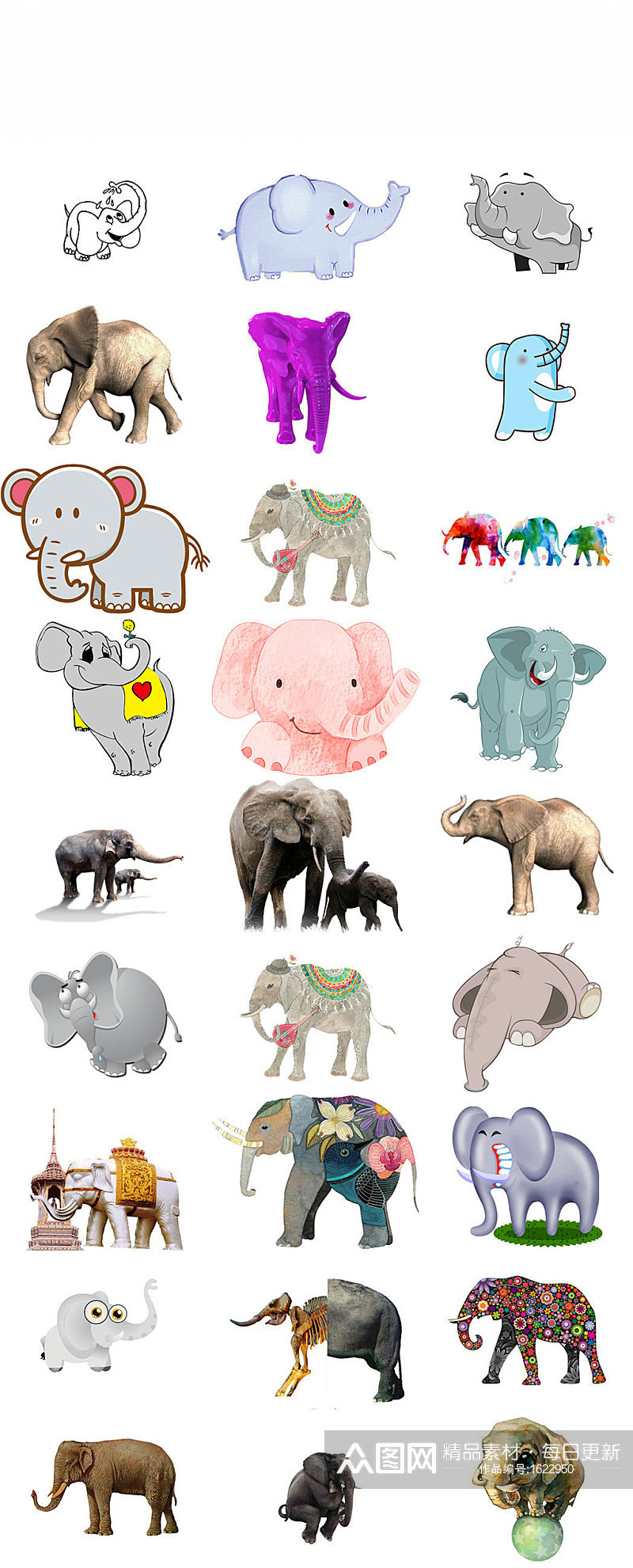 卡通动物大象海报设计免抠png图片素材