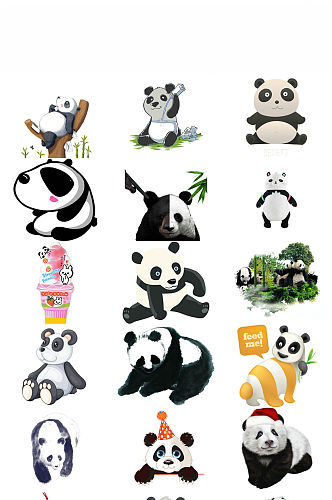 卡通大熊猫卡通熊猫形象设计图片