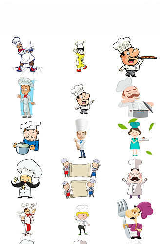 卡通厨师形象设计图