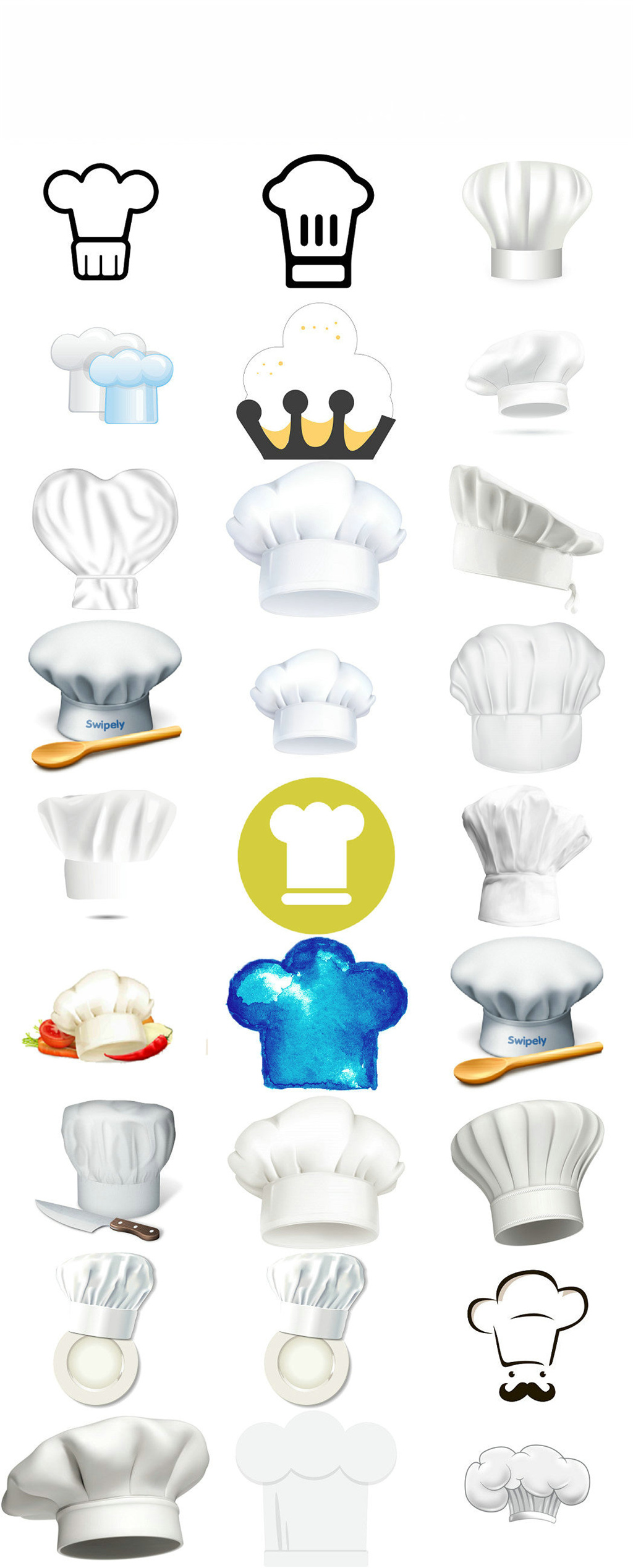 卡通厨师帽造型设计素材