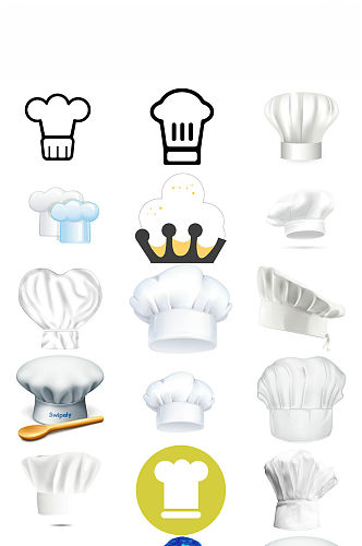 卡通厨师帽造型设计素材