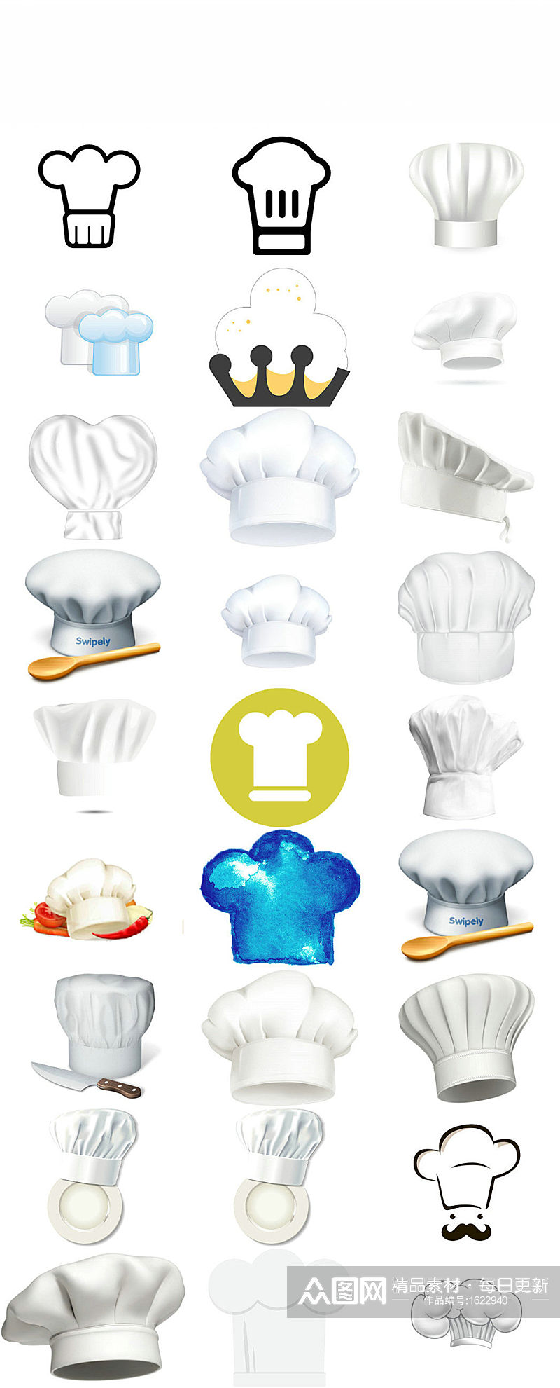卡通厨师帽造型设计素材素材