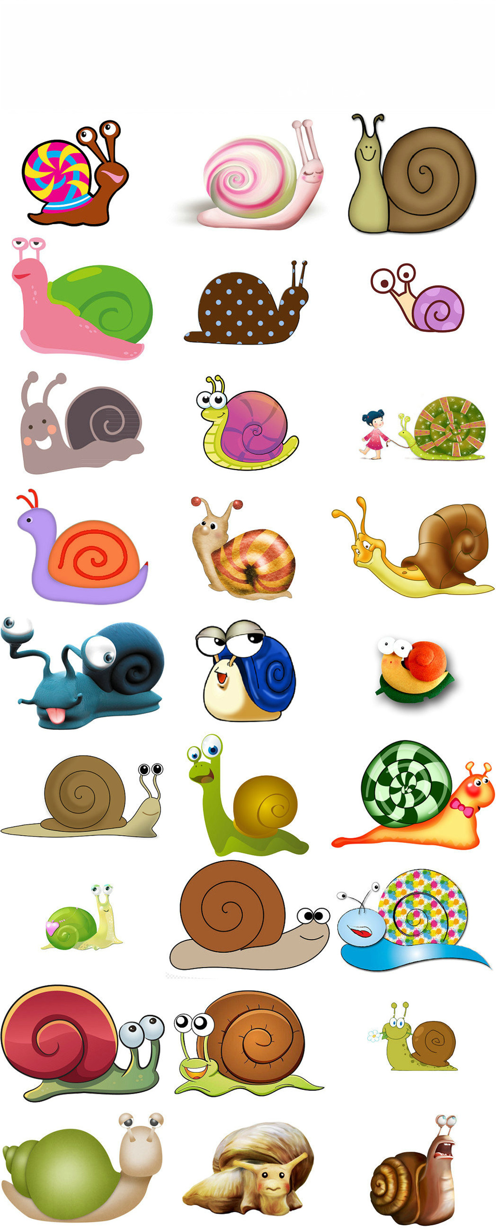 蜗牛图片 卡通颜色图片