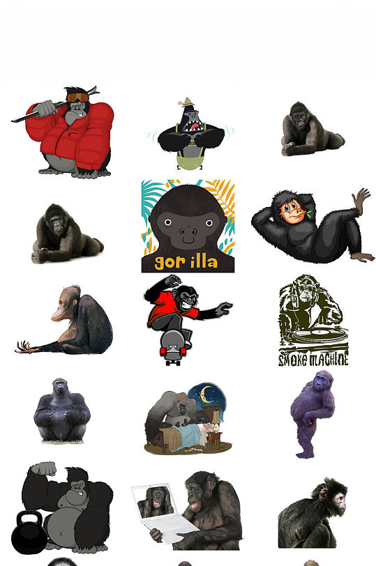 黑猩猩海报设计免抠png