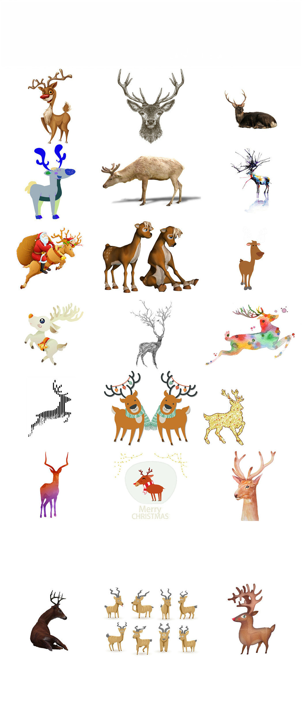 动物驯鹿卡通圣诞鹿海报设计素材