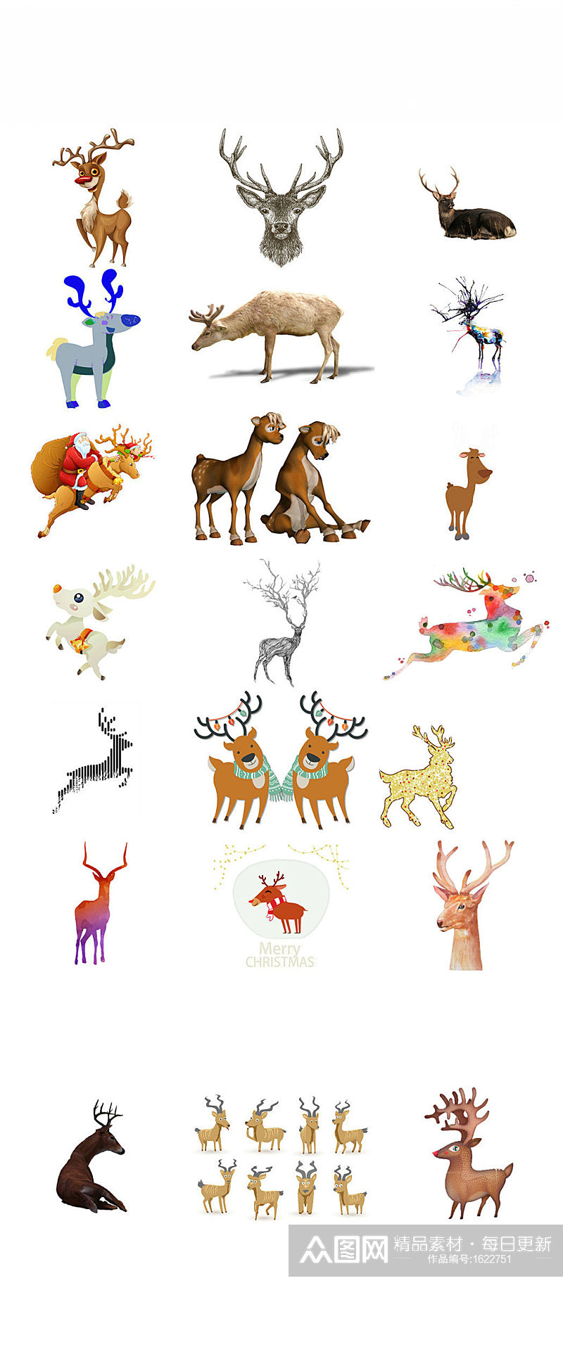 动物驯鹿卡通圣诞鹿海报设计素材素材