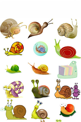 动物蜗牛卡通蜗牛螺类动物蜗牛PNG素材