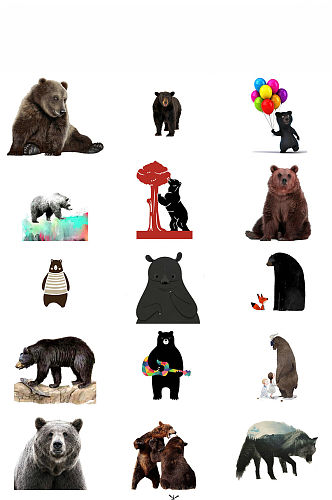动物黑熊免抠png素材