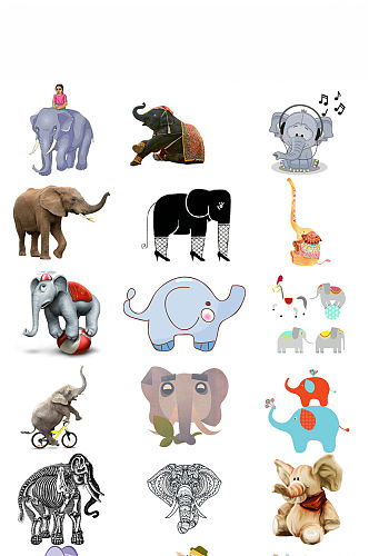 动物大象免抠png透明背景素材