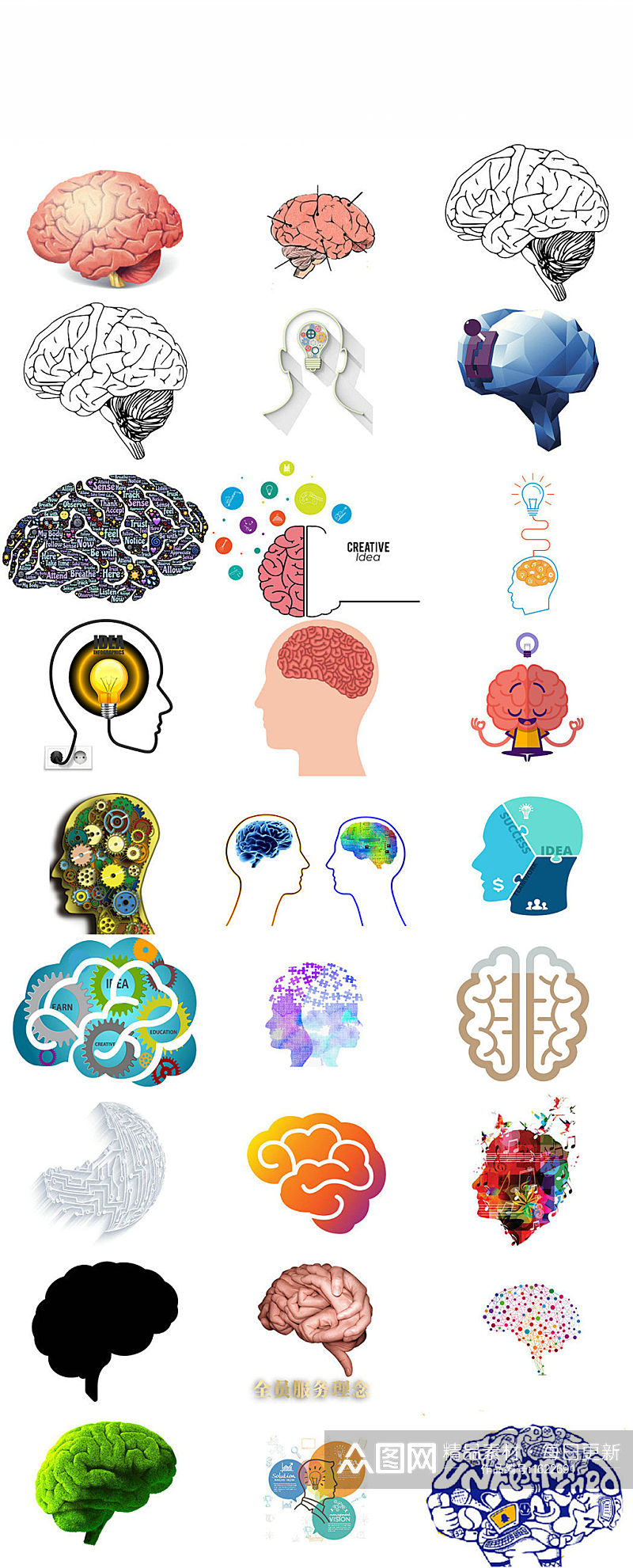 创意人类大脑设计元素图片素材素材