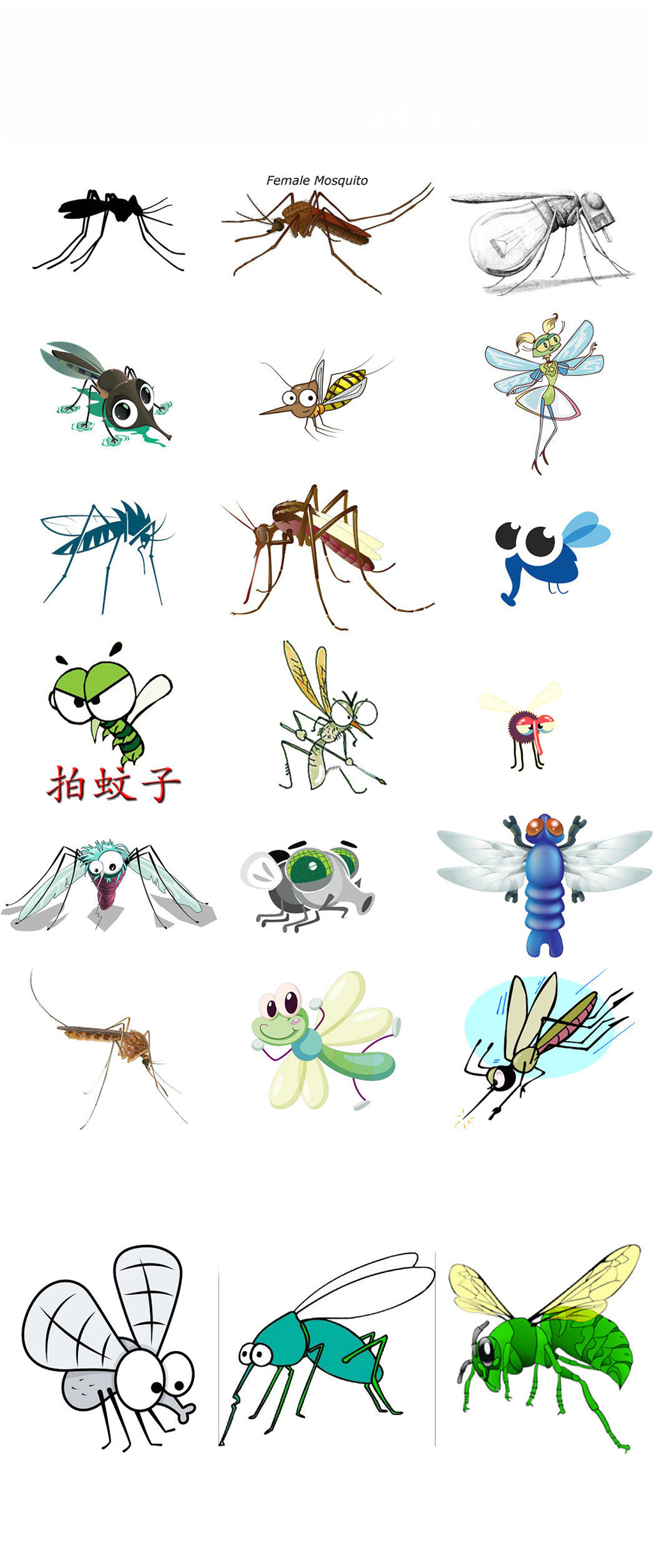 蚊子卡通形象图片
