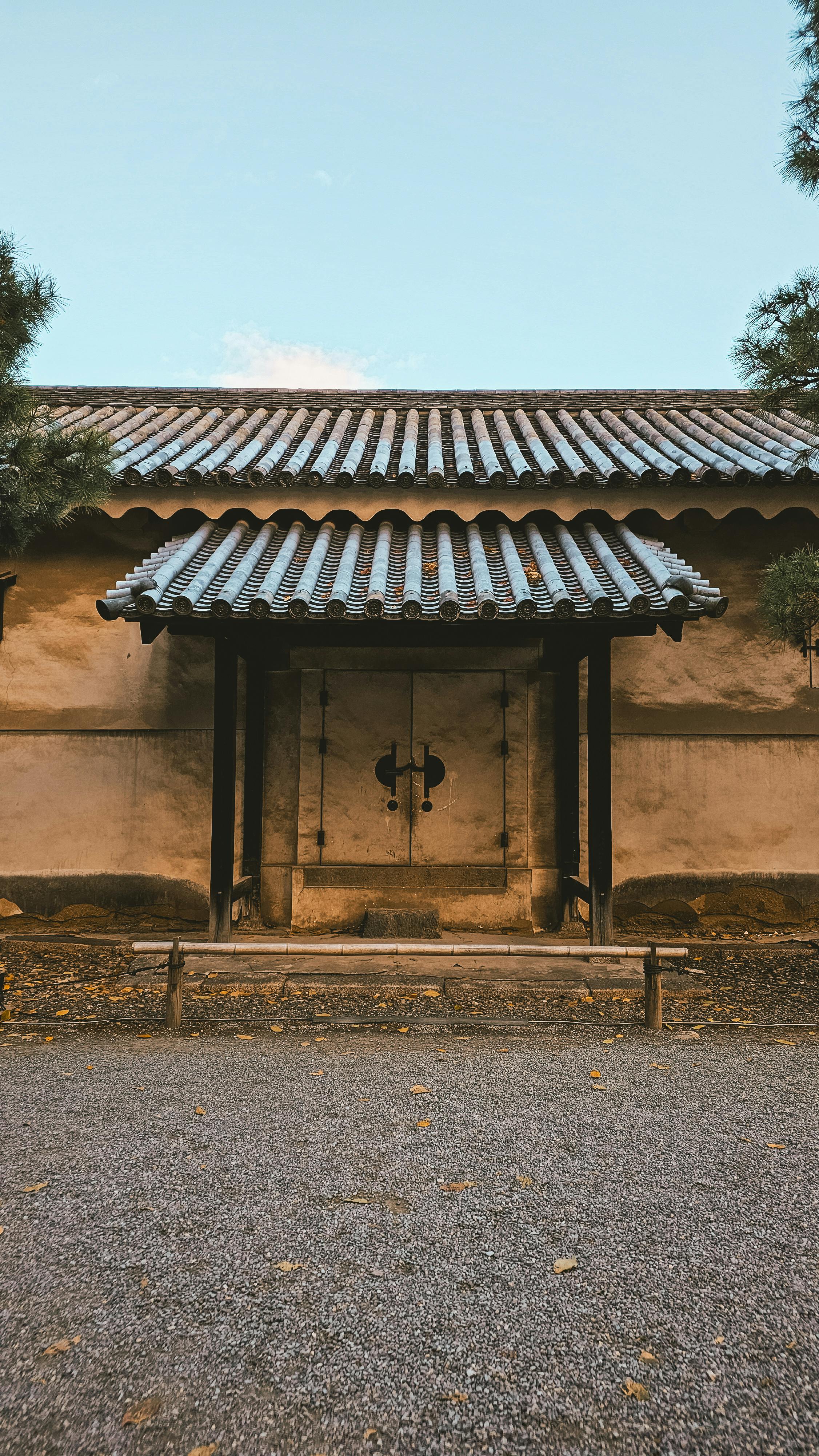 古朴中式建筑门前景象素材