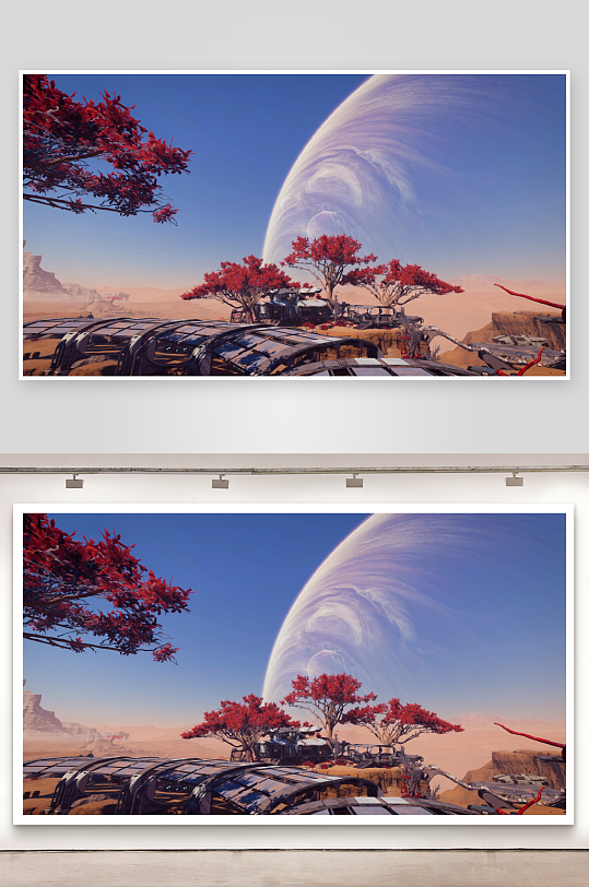 异星景观与红色树木-众图网