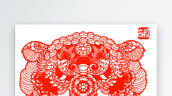 京剧脸谱剪纸图片摄影2-众图网
