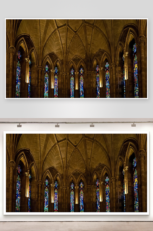 教堂玻璃彩色花窗图片摄影1