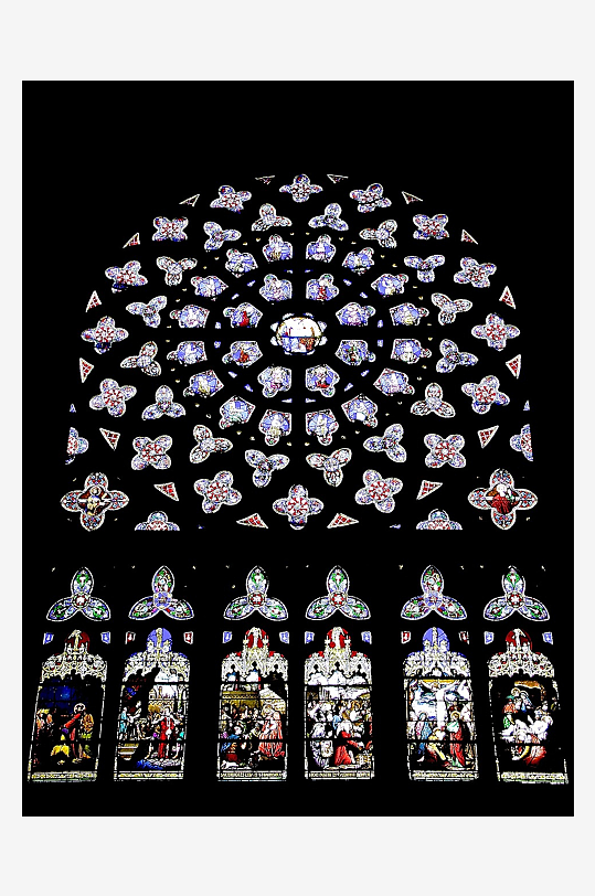 教堂玻璃彩色花窗图片摄影13