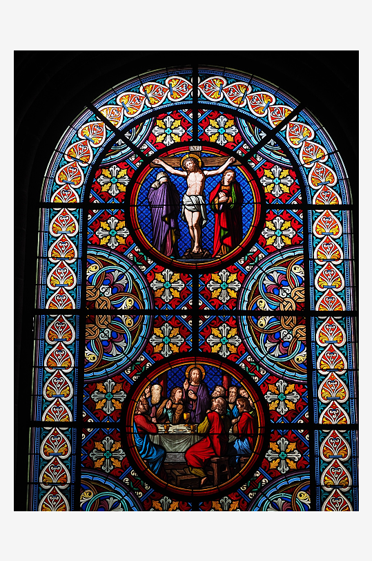 教堂玻璃彩色花窗图片摄影14