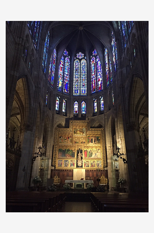 教堂玻璃彩色花窗图片摄影2