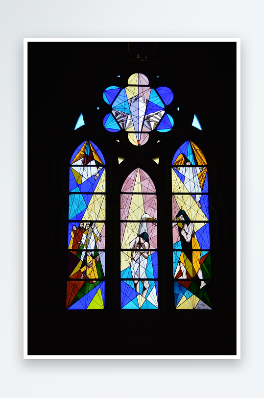 教堂玻璃彩色花窗图片摄影3