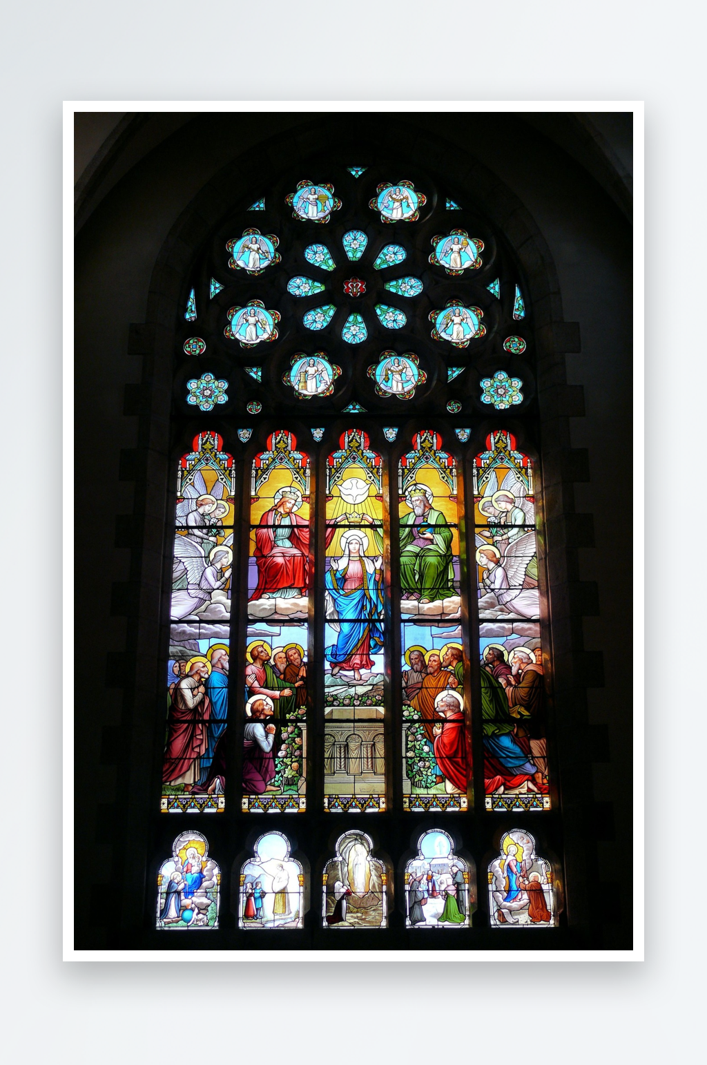 教堂玻璃彩色花窗图片摄影6素材