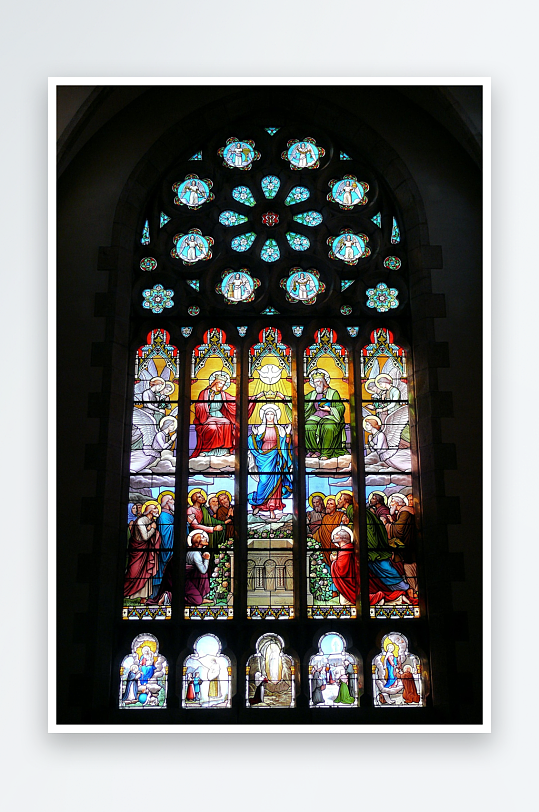 教堂玻璃彩色花窗图片摄影6