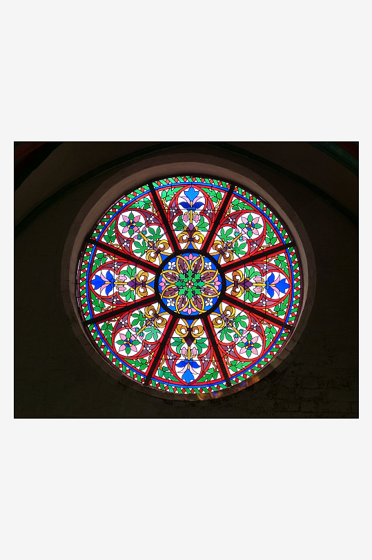 教堂玻璃彩色花窗图片摄影8