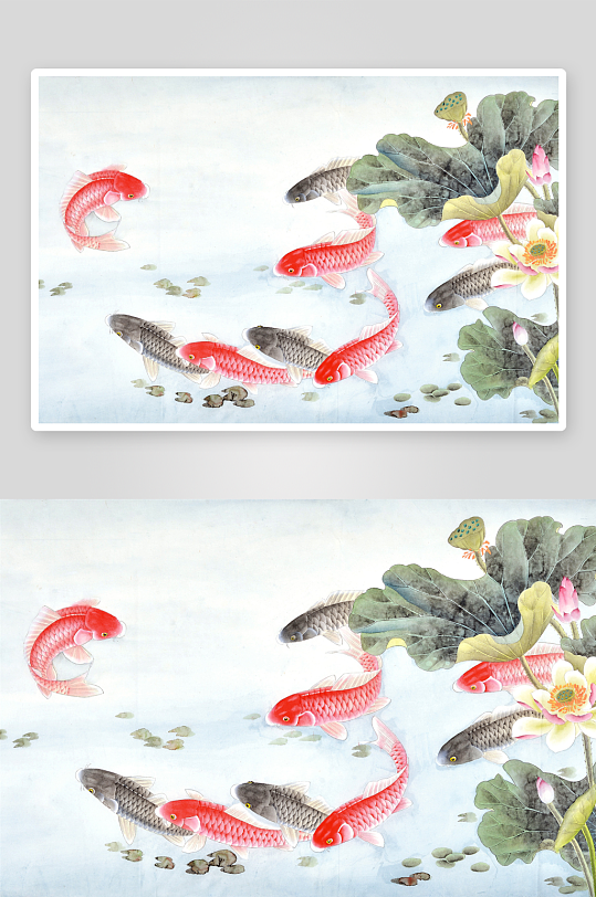 水墨畫寫意鯉魚圖片攝影1