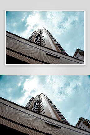 仰拍高层建筑与天空素材下载-众图网