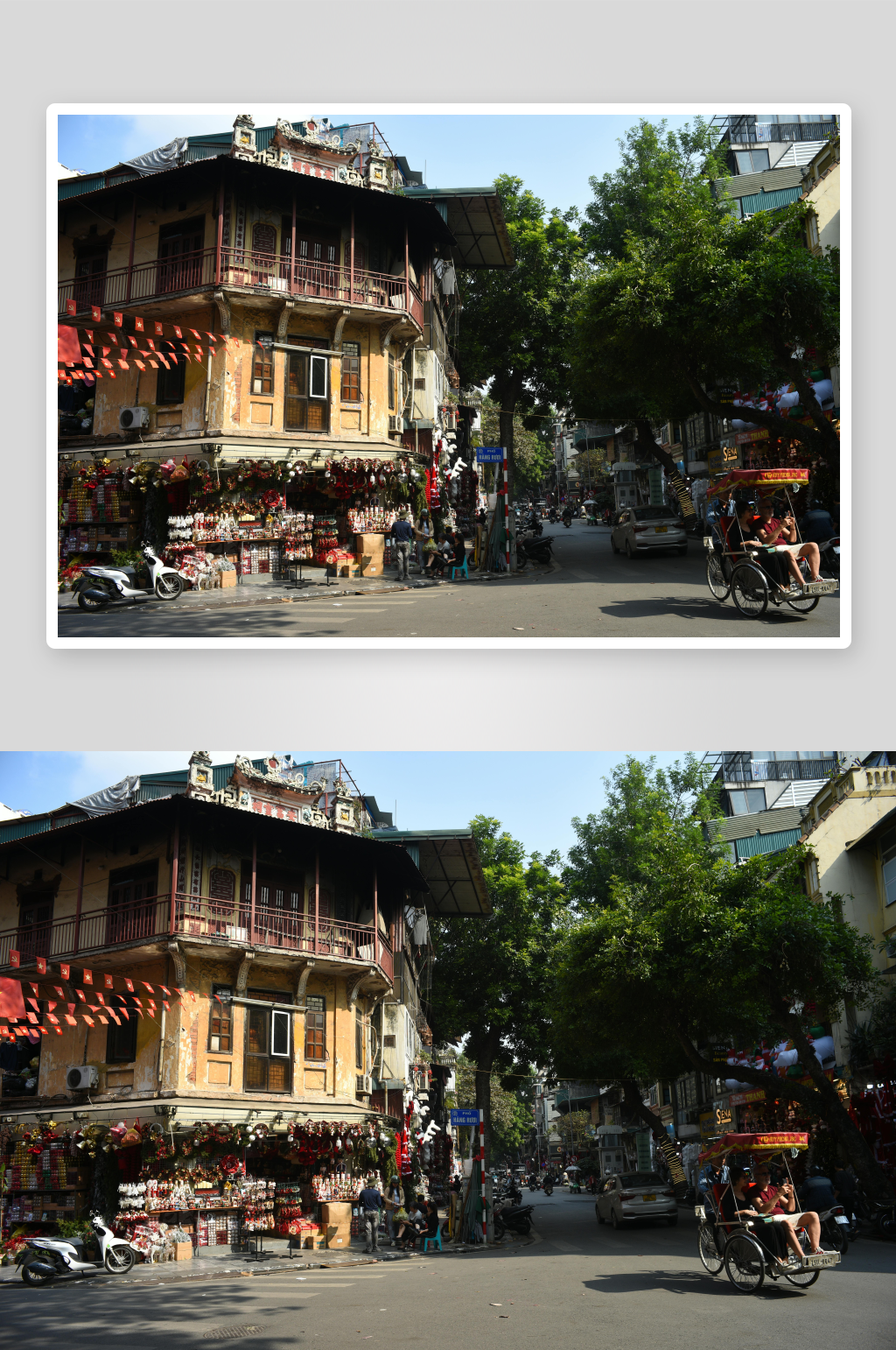 东南亚街道景象行人车辆穿梭素材