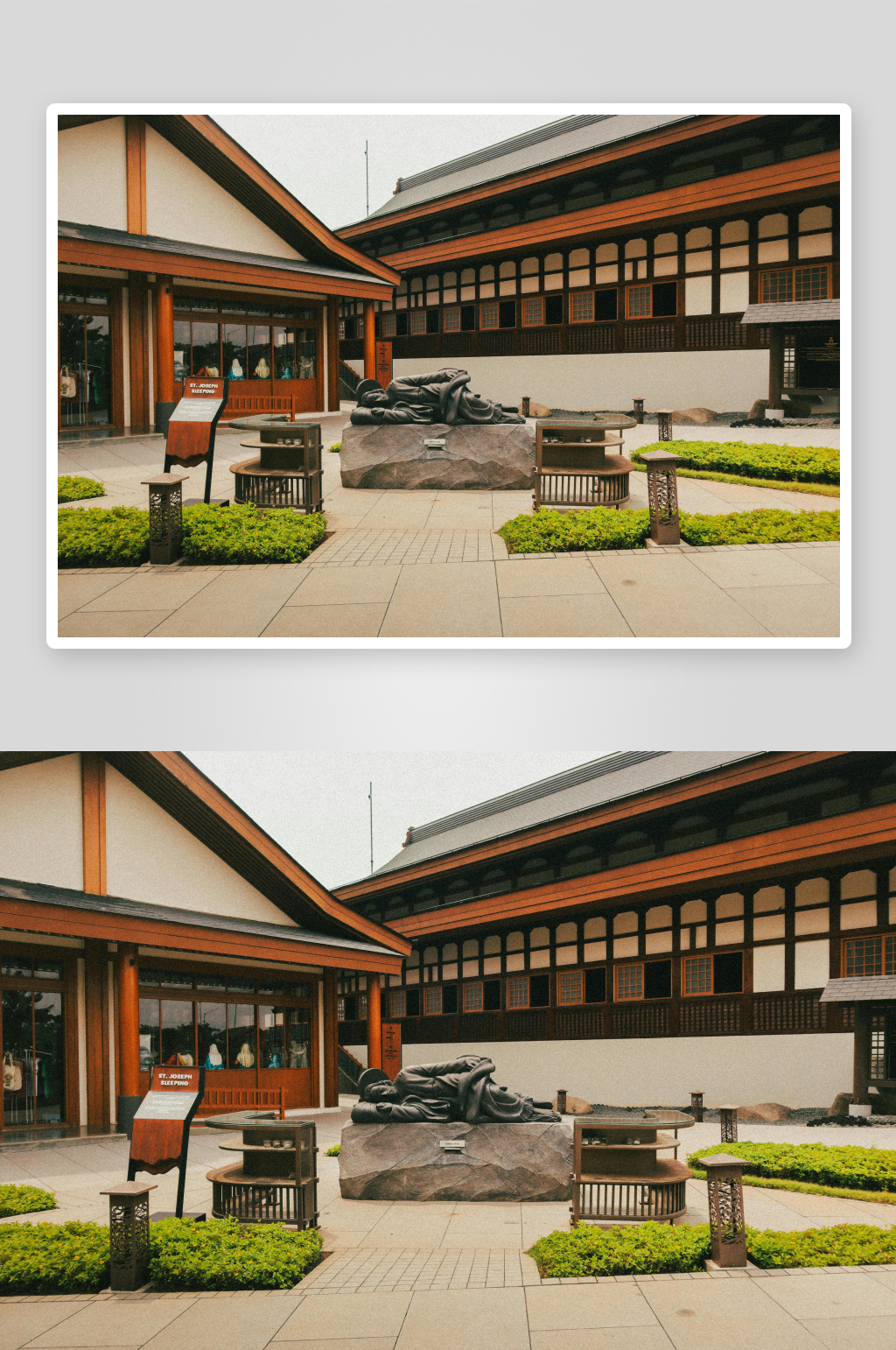 庭院雕像与传统建筑景观素材