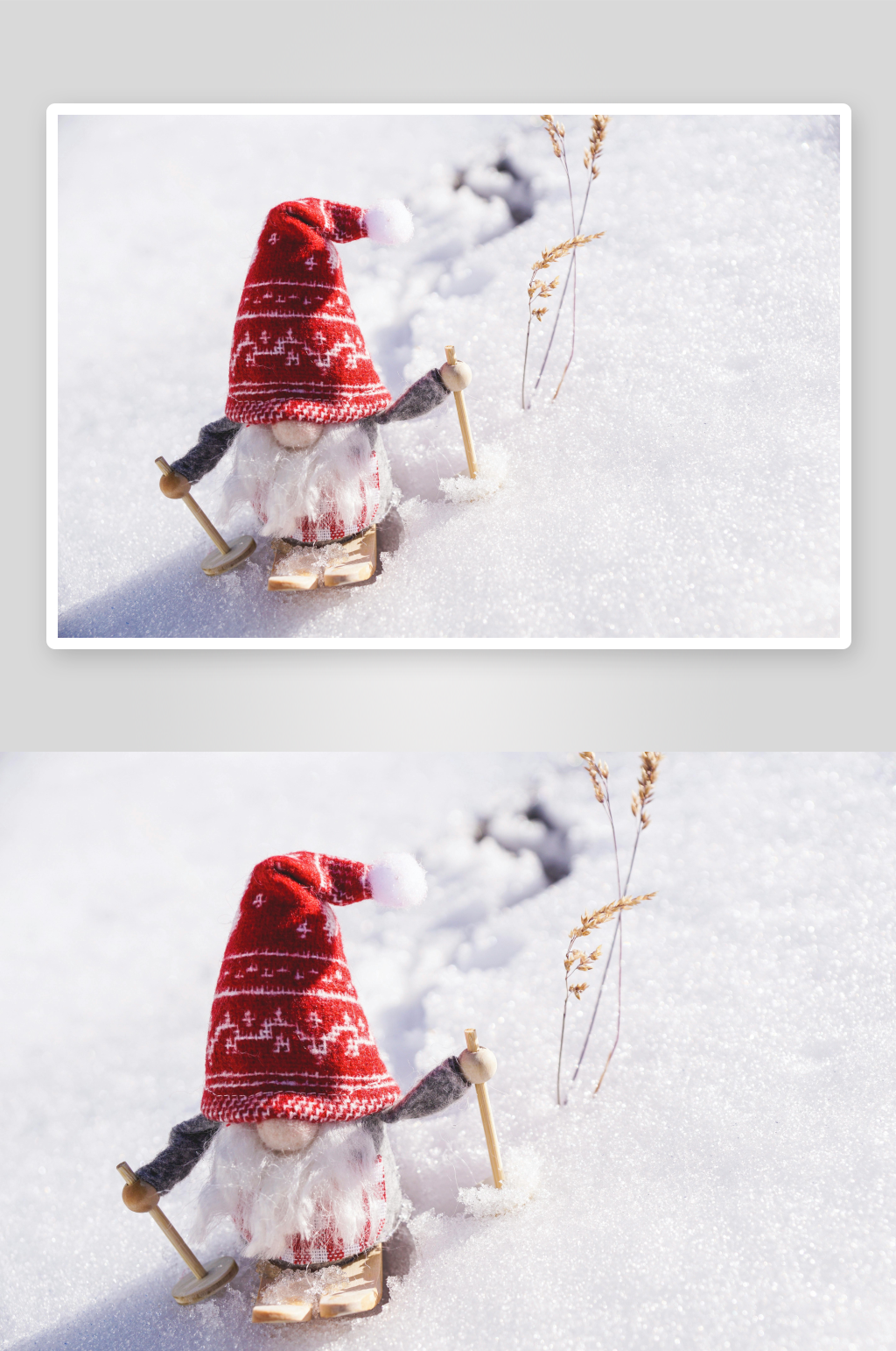 雪地玩偶滑雪场景素材